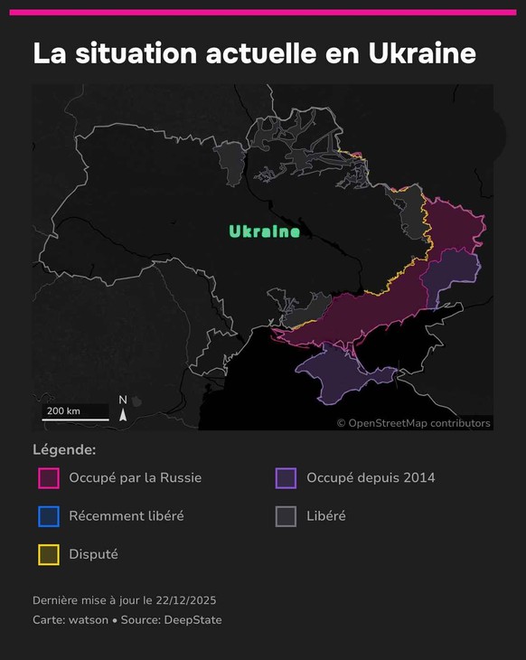 La situation actuelle en Ukraine.