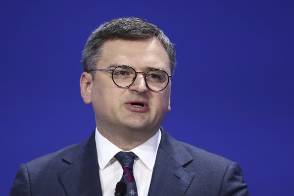 Ukraine&#039;s Foreign Minister Dmytro Kuleba addresses the opening session on the first day of the Ukraine Recovery Conference in London, Wednesday, June 21, 2023. Ukraine?s allies pledged several bi ...