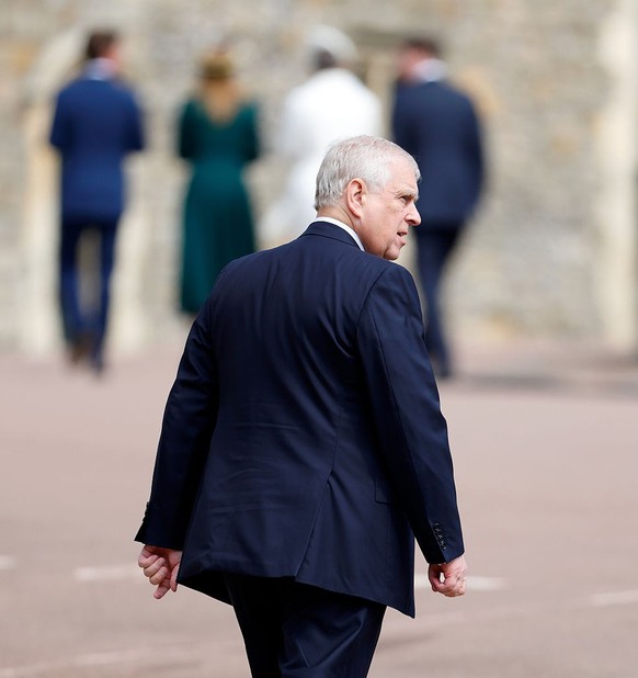 WINDSOR, UNITED KINGDOM - APRIL 20: (EMBARGOED FOR PUBLICATION IN UK NEWSPAPERS UNTIL 24 HOURS AFTER CREATE DATE AND TIME) Prince Andrew, Duke of York attends the traditional Easter Sunday Mattins Ser ...