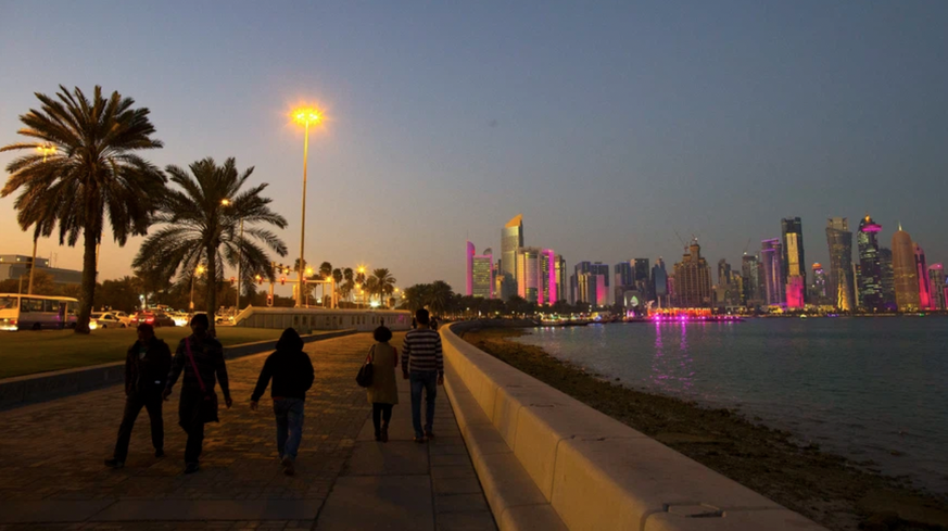 Le bord de mer à Doha où la Fifa prévoit une immense fête pour les fans pendant le Mondial. 