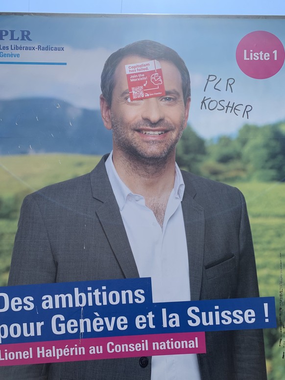 L'affiche du candidat PLR genevois Lionel Halpérin.