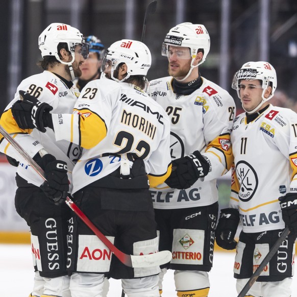 La joie des Luganais, qui ont battu le LHC à Lausanne mercredi