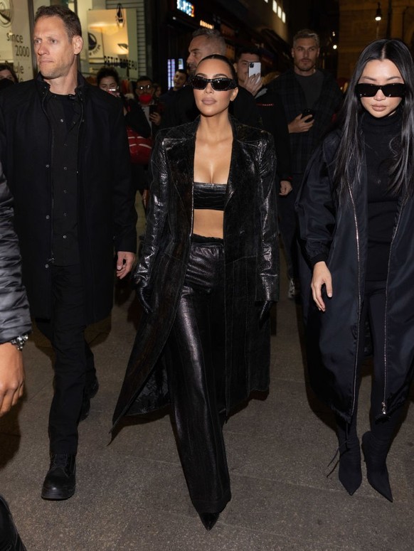 MILAN, ITALY - FEBRUARY 24: Kim Kardashian is seen during Milan Fashion Week Fall/Winter 2022/2023 on February 24, 2022 in Milan, Italy. (Photo by Arnold Jerocki/Getty Images)