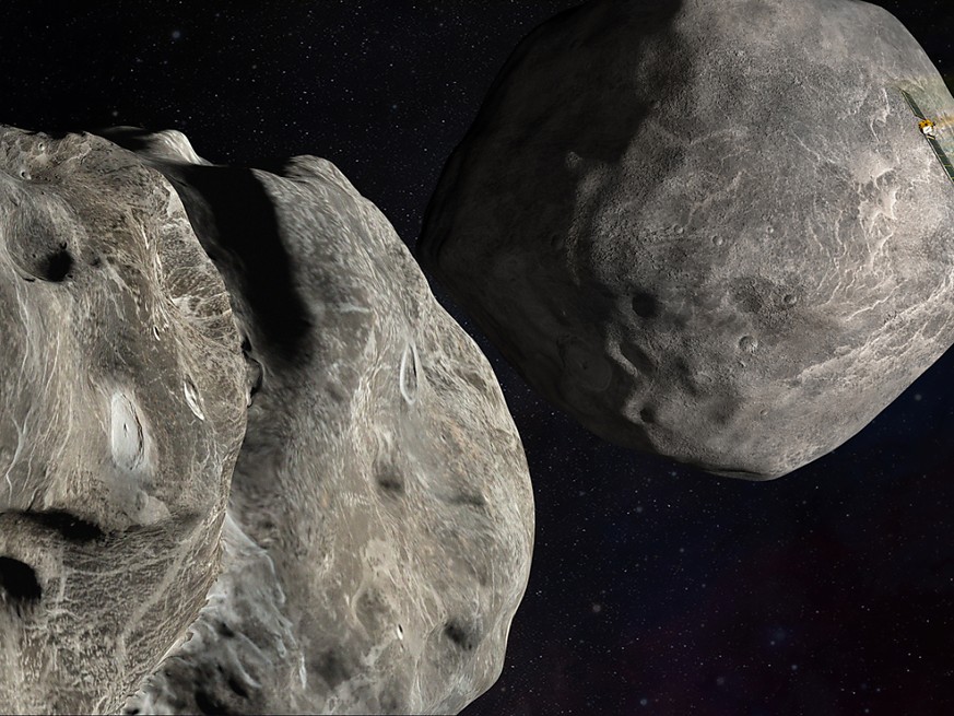 La NASA a propulsé à la fin septembre un vaisseau contre l&#039;astéroïde Dimorphos, non dangereux et orbitant autour de l&#039;astéroïde Didymos, prouvant qu&#039;il était possible de modifier sa tra ...