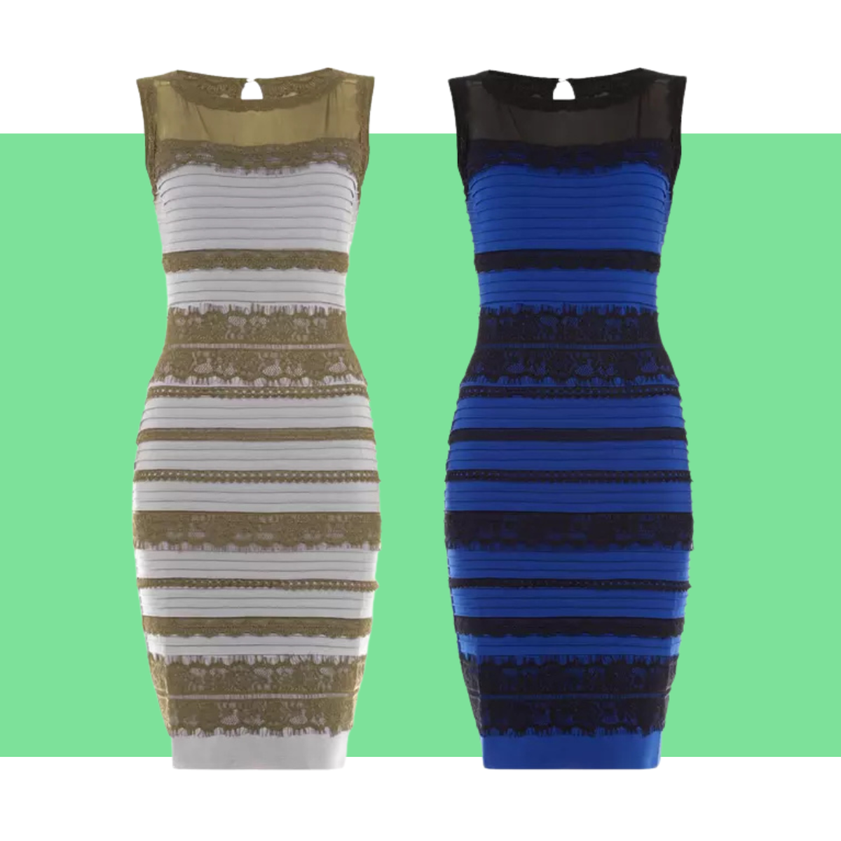 Illusion Robe Noir Bleu Blanche DorÃ©e Effet Optique Illusion