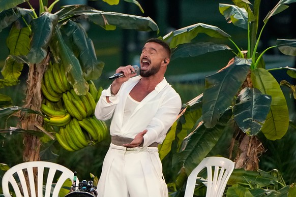 Ricky Martin performs during halftime of the NFL Super Bowl 60 football game between the New England Patriots and the Seattle Seahawks, Sunday, Feb. 8, 2026, in Santa Clara, Calif. (AP Photo/Charlie R ...