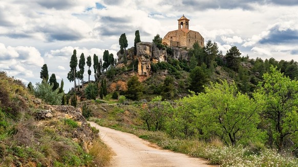 Le village La Fresneda, Teruel.