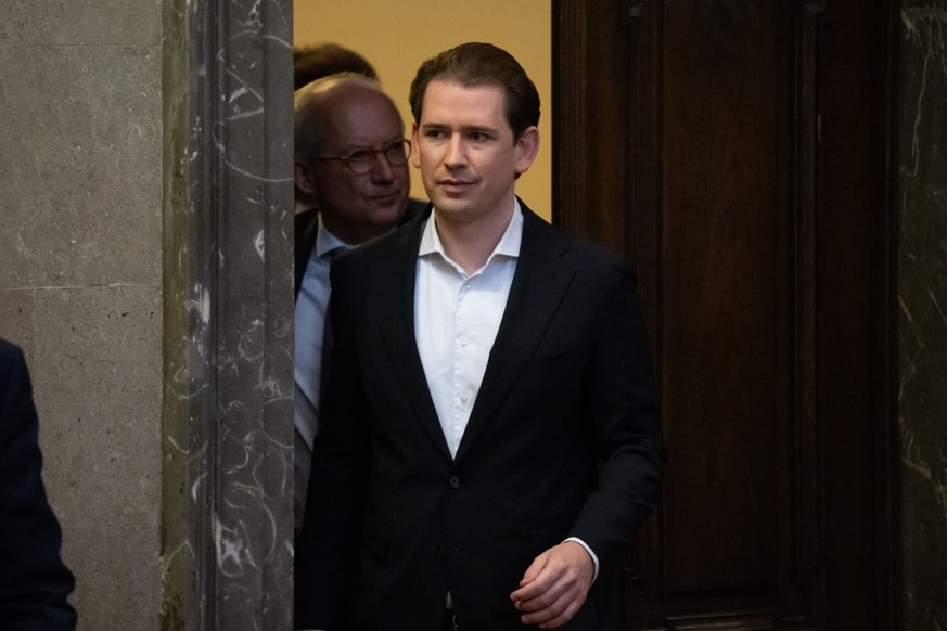 VIENNA, AUSTRIA - OCTOBER 18: Former Austrian Chancellor Sebastian Kurz arrives for the first day of his trial on October 18, 2023 in Vienna, Austria. Kurz, along with his former government cabinet he ...