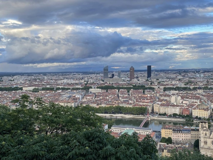 LYON, FRANCE - MAY 31: The Place des Terreaux Square at the foot of the La Croix-Rousse hill hosts attractions like the City Hall, the Bartholdi Fountain, and the Museum of Fine Arts, which are popula ...