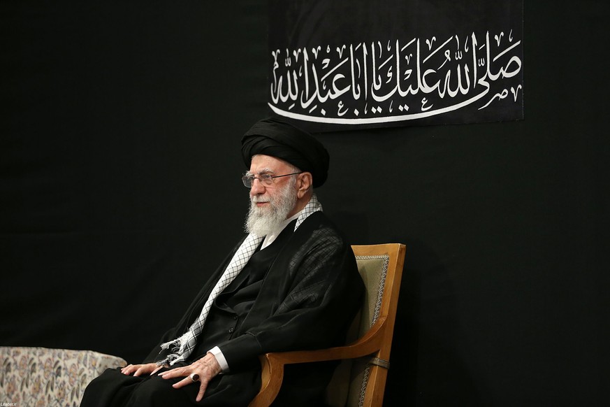 epa12218996 A handout picture made available by the Iranian supreme leader office shows, Iranian supreme leader Ayatollah Ali Khamenei take part during a mourning ceremony on the occasion of Tasua Day ...