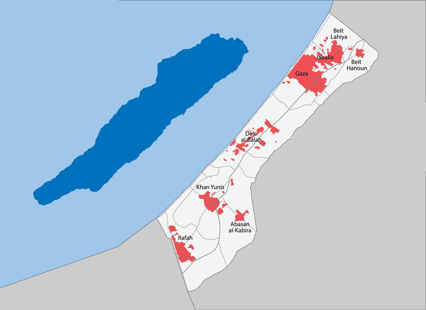 Voici la taille de la bande de Gaza par rapport au lac de Neuchâtel.