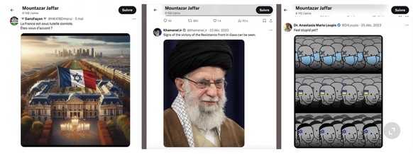 Trois tweets likés par Mountazar Jaffar.