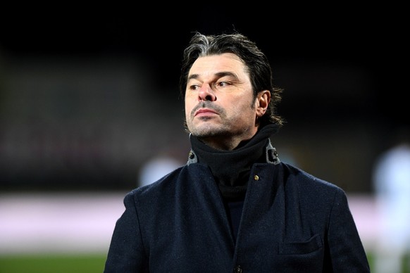 Basel&#039;s head coach Ciriaco Sforza reacts after the Super League soccer match between FC Lugano and FC Basel, at the Cornaredo stadium in Lugano, on Saturday, 20 March 2021. (KEYSTONE/Ti-Press/Sam ...