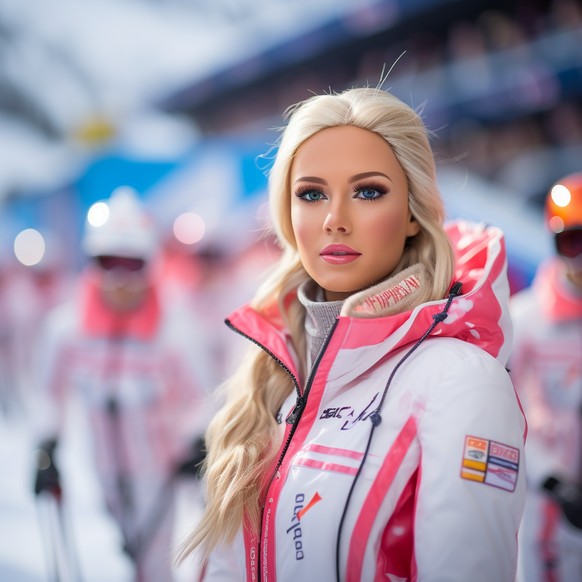 Le regard perçant de la skieuse.