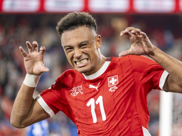 Dan Ndoye rugit après son nouveau but, mais le Vaudois sait bien que la route vers le Mondial est encore longue.