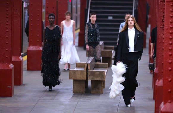 Model is walking the runway during the Chanel Metiers D'Art Show 2026 in New York on December 2, 2025. Photo by Charles Guerin/ABACAPRESS.COM