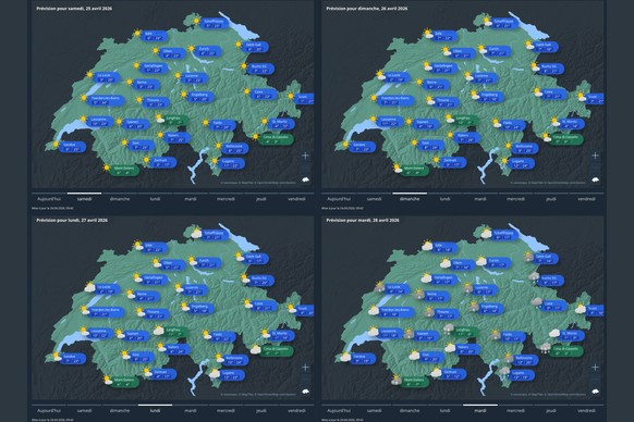 La météo suisse en Suisse romande ce week-end la semaine prochaine