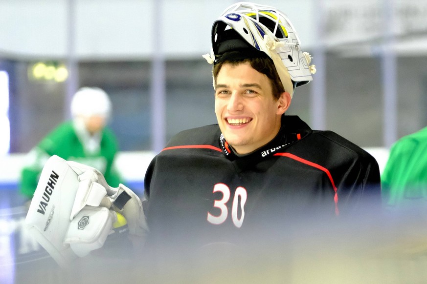 EHC Winterthur Goalie Christof Von Burg 30 during warm up SKY Swiss League - EHC Winterthur vs Thurgau Winterthur Deutweg Zürich Schweiz Copyright: xSergioxBrunettix