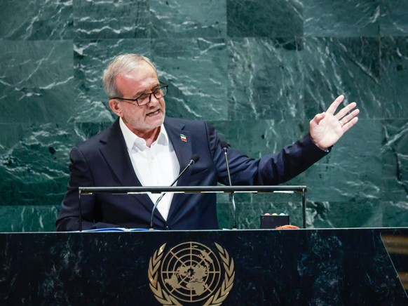 A la tribune de l'ONU, le pr�sident iranien Massoud Pezeshkian a r�p�t� que son pays "n'a jamais cherch� et ne cherchera jamais � construire une bombe atomique".