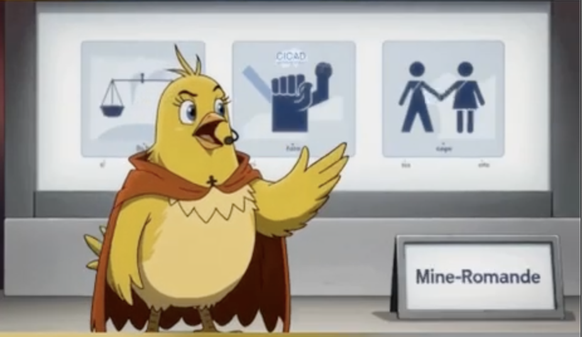 le canari de la Cicad explique à la mine romande la discrimination