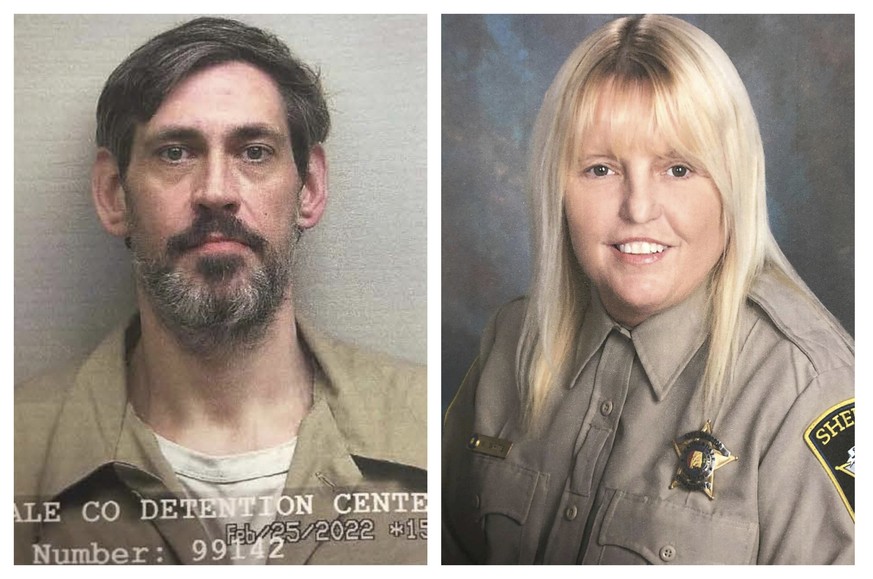 Cette combinaison de photos montre le détenu Casey Cole White, à gauche, et le directeur adjoint des services correctionnels, Vicky White. Les deux individus ont mystérieusement disparu.