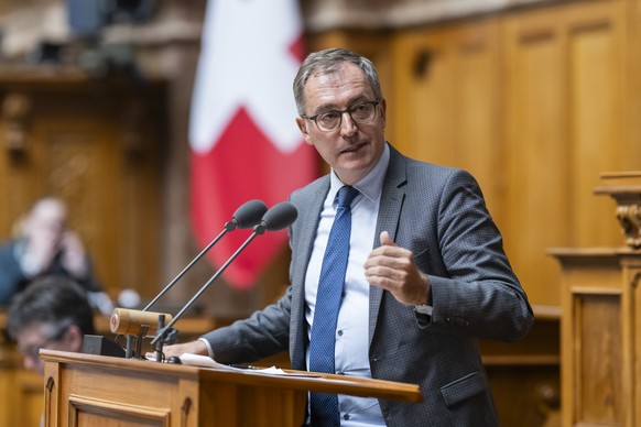 Roland Rino Buechel, SVP-SG, spricht zur Aussenpolitik, an der Sommersession der Eidgenoessischen Raete, am Freitag, 13. Juni 2025 im Nationalrat in Bern. (KEYSTONE/Alessandro della Valle)