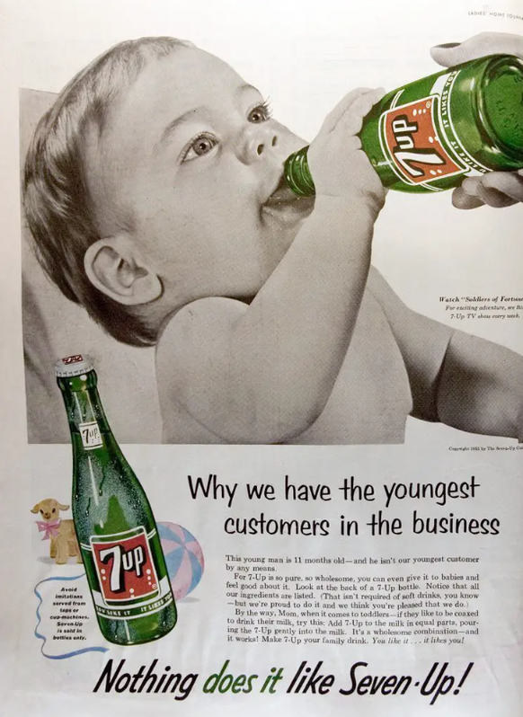 Il est même écrit de mélanger le 7-up avec du lait.