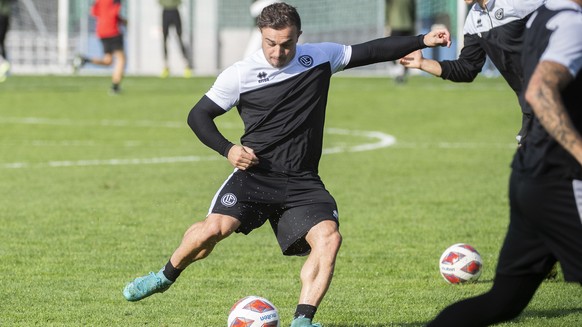 Xherdan Shaqiri dem Training mit dem FC Lugano im Stadion Cornaredo, aufgenommen am Dienstag, 26. Oktober 2022 in Lugano (Keystone/Ti-Press/Samuel Golay)