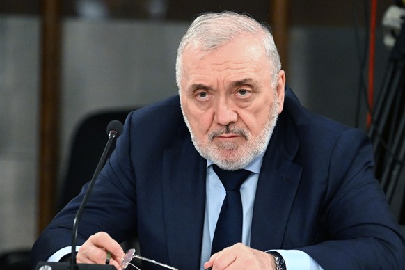 epa11408491 First Deputy Minister of Defense of the Russian Federation Ruslan Tsalikov chairs a meeting of the Council for Science and Education at the Joint Institute for Nuclear Research, in Dubna,  ...