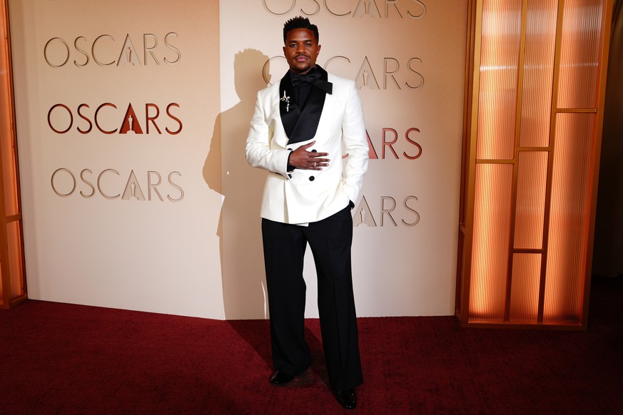 Jeremy Pope arrives at the Oscars on Sunday, March 15, 2026, at the Dolby Theatre in Los Angeles. (Photo by Jordan Strauss/Invision/AP)
Jeremy Pope