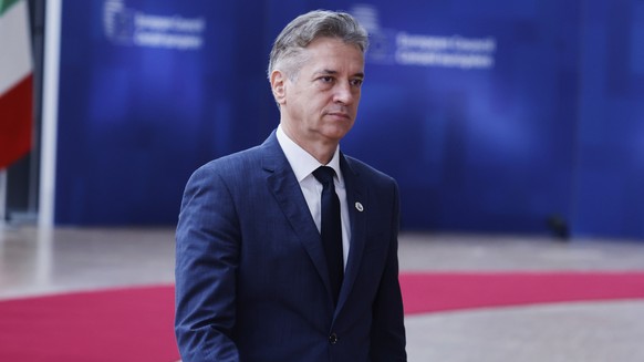 Slovenia&#039;s Prime Minister Robert Golob arrives for an EU summit at the European Council building in Brussels, Thursday, June 26, 2025. (AP Photo/Omar Havana)
Belgium Europe Summit