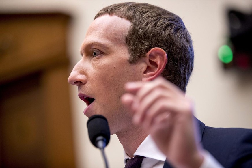 Facebook CEO Mark Zuckerberg testifies before a House Financial Services Committee hearing on Capitol Hill in Washington, Wednesday, Oct. 23, 2019, on Facebook&#039;s impact on the financial services  ...