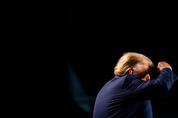 COLUMBIA, SOUTH CAROLINA - AUGUST 5: Former President Donald Trump speaks as the keynote speaker at the 56th Annual Silver Elephant Dinner hosted by the South Carolina Republican Party on August 5, 20 ...