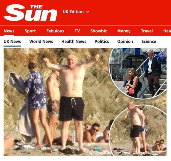 the sun bozza boris johnson greece 2022