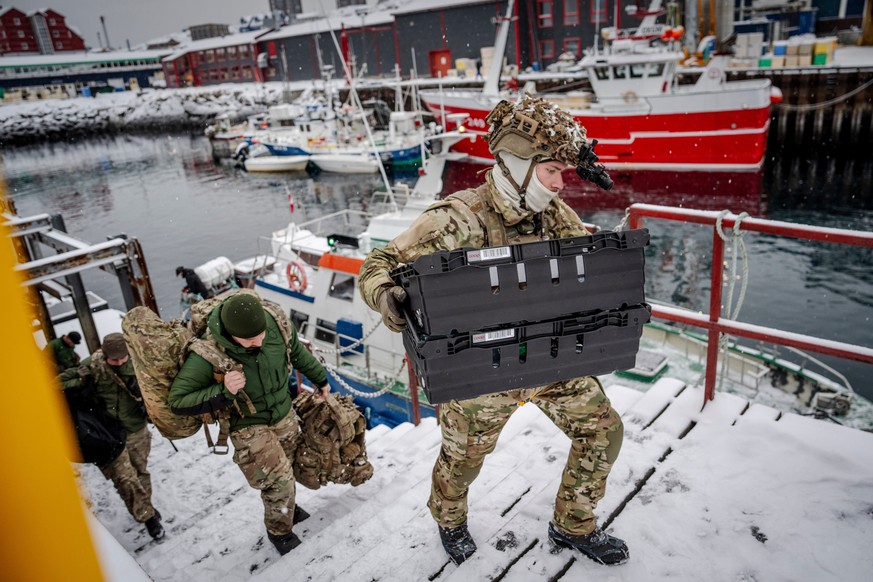 Danish soldiers disembark at the harbor in Nuuk, Greenland, on Sunday, Jan. 18, 2026. (Mads Claus Rasmussen/Ritzau Scanpix via AP)
Denmark Greenland US
