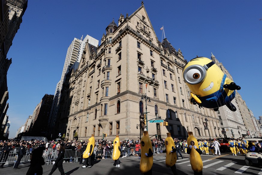 Un «Minion» flotte sur Central Park West, pendant la parade annuelle de Thanksgiving, à New York.