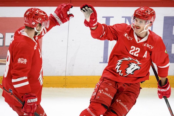Christoph Bertschy (à droite) joue encore à Lausanne cette année. Il rejoindra Fribourg la saison prochaine.