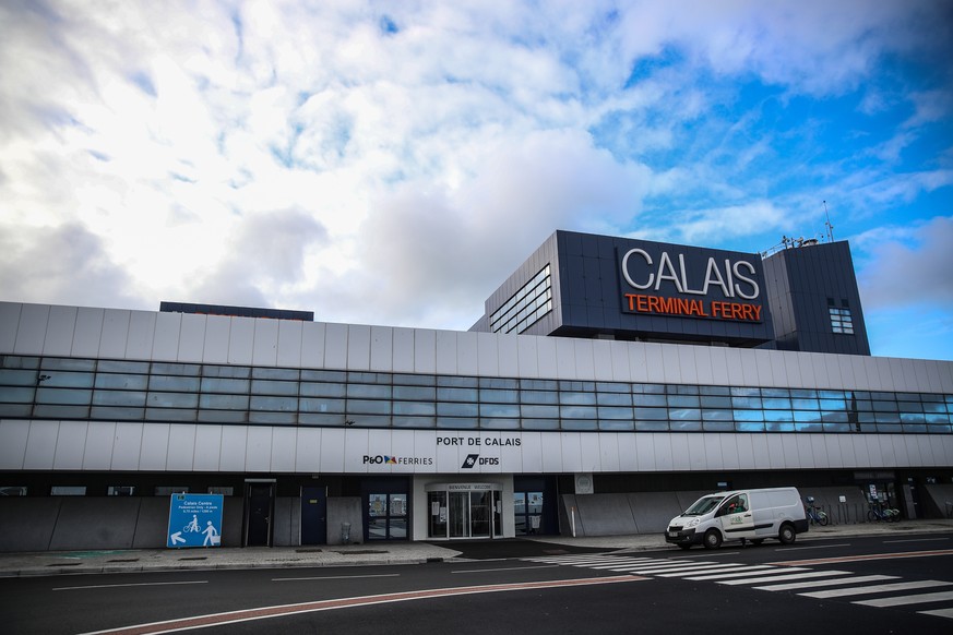 epa09603463 A picture show the main port of Calais, in Calais, France, 25 November 2021., France, 25 November 2021. At least 27 migrants have died and 2 others have been taken to hospital after a boat ...