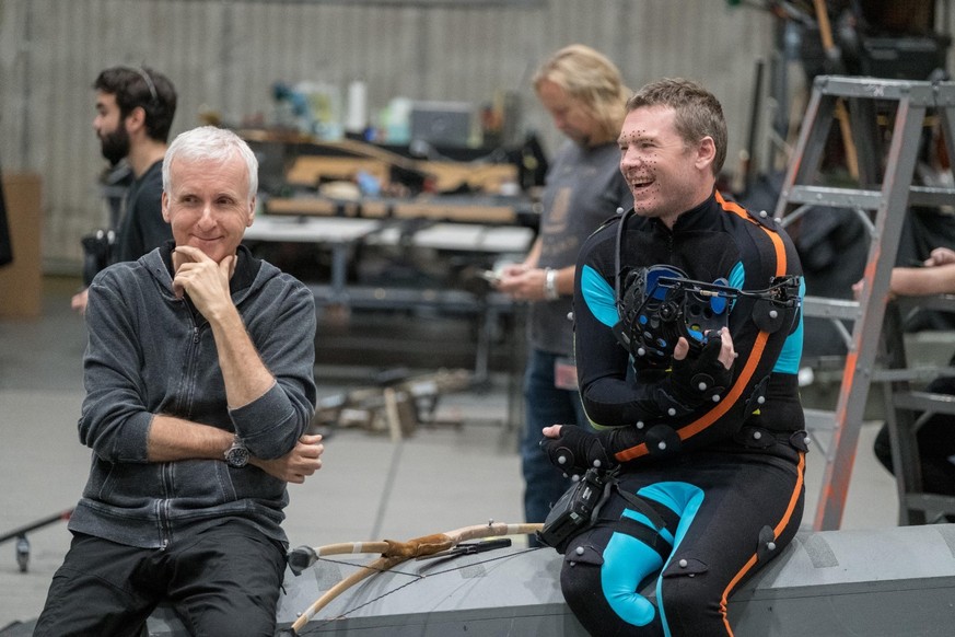 James Cameron et Sam Worthington sur le plateau d&#039;Avatar 2.