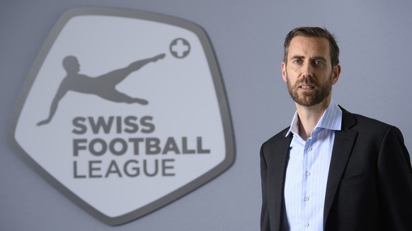 Claudius Schaefer, CEO der Swiss Football League SFL, vor dem Interview am Donnerstag, 6. August 2020, in Bern. (KEYSTONE/Anthony Anex)