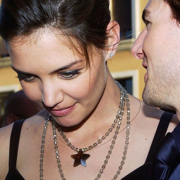 ROME - APRIL 29: Actors Tom Cruise and girlfriend Katie Holmes arrive at the David di Donatello Award ceremony to receive the Special David by Bulgari, on April 29, 2005 in Rome, Italy. David di Donat ...