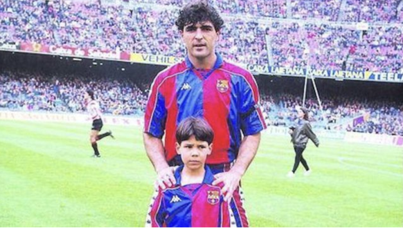 Rafael Nadal avec son oncle Miguel Angel, au Camp Nou,