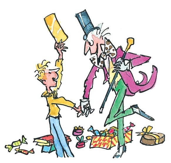 Le Willy Wonka des romans, tel qu'imaginé par l'illustrateur Quentin Blake.
