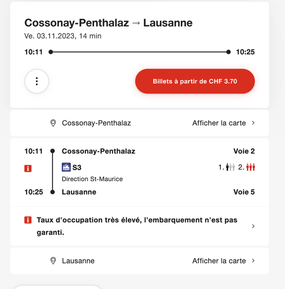 L&#039;app des CFF affiche un message inquiétant depuis quelques semaines.