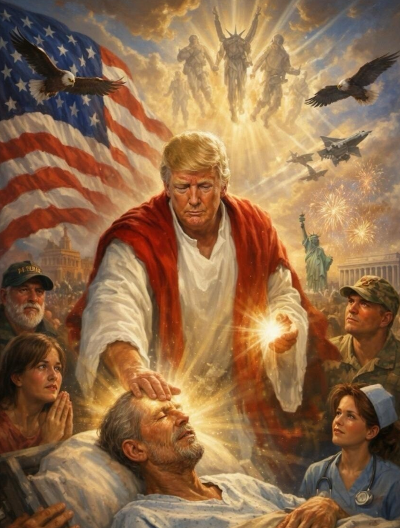 Trum en pape sur Truth Social (IA)