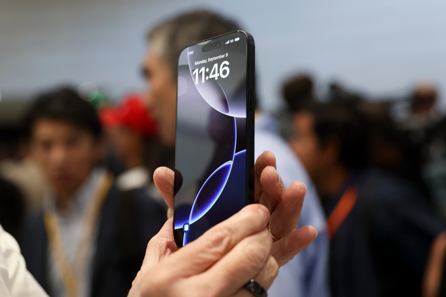 FILE - The new iPhone 16 is displayed during an announcement of new products at Apple headquarters Sept. 9, 2024, in Cupertino, Calif. (AP Photo/Juliana Yamada, File)
Apple Siri Settlement