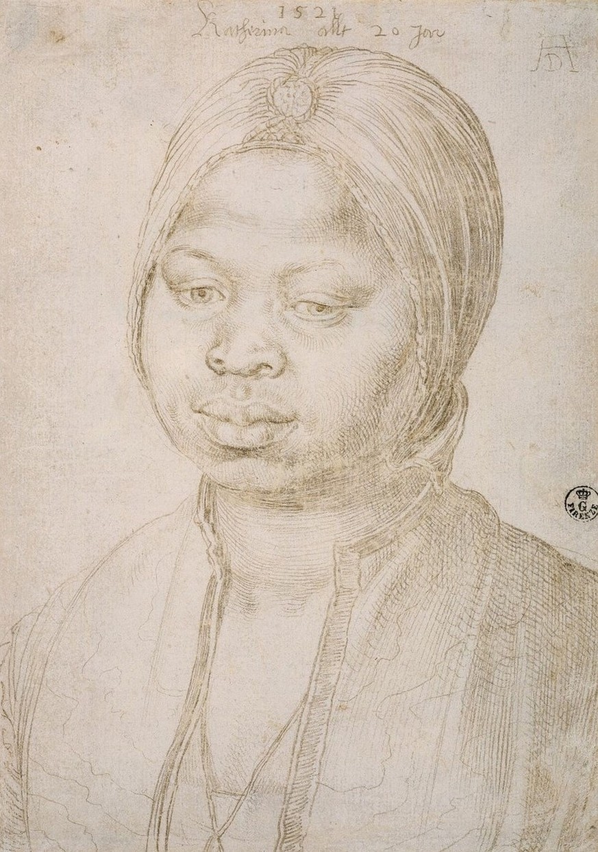 La Katharina d’Albrecht Dürer, 1521.
https://www.gnm.de/museum-aktuell/duererpostkolonial/