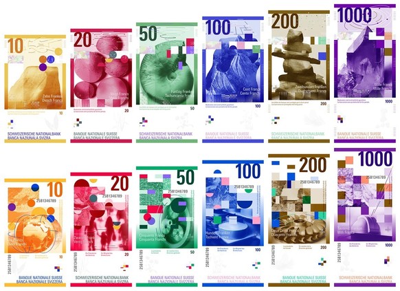 Nouveau billet de banque suisse, concept C.