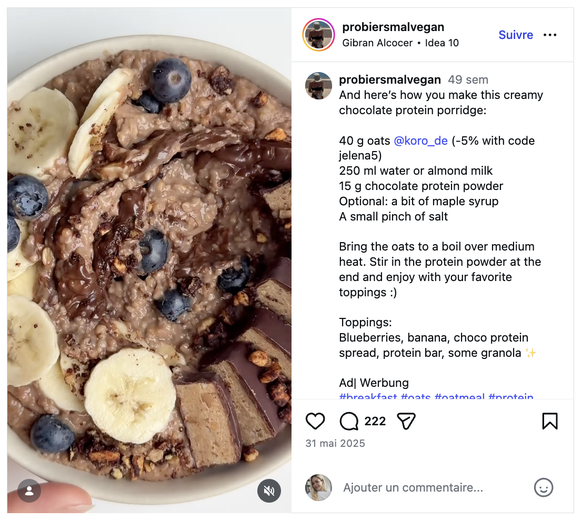 Les recettes de porridge sont innombrables sur les réseaux sociaux.