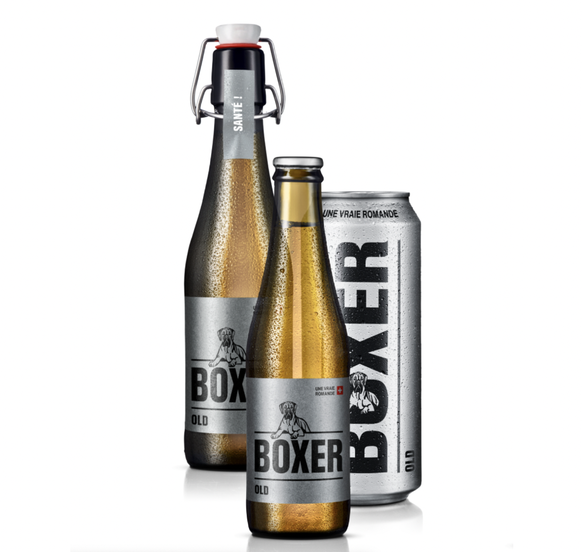 Le nouveau logo de la marque de bière suisse Boxer.